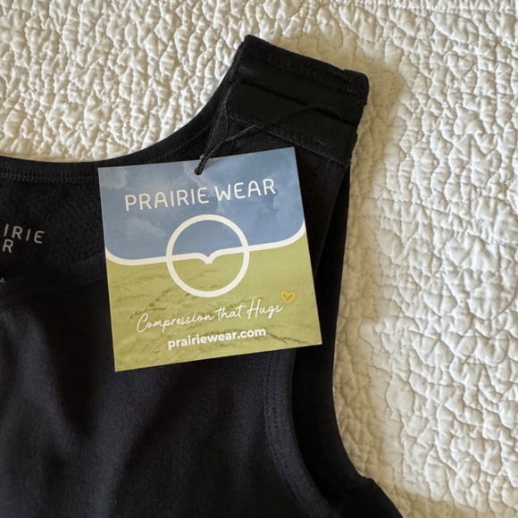 Prairie Wear HUGGER PRIMA Women L Large 38-40 Black Stretch Compression Zip Bra - Picture 8 of 15